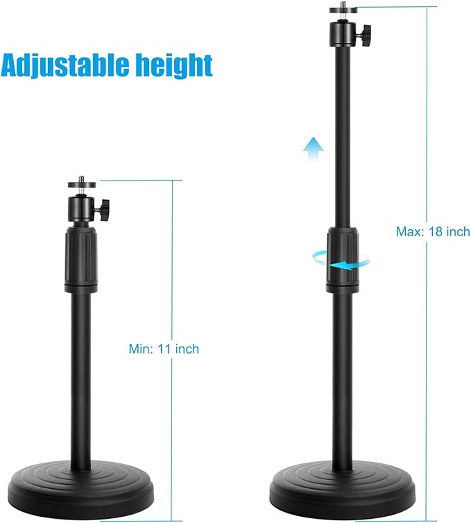 Webcam Stand for Desk, 18 Inch Webcam Tripod Camera Stand with Phone Holder Desktop Webcam Mount for Logitech Webcam C920 C922 C925e C922x C930e C930 C615 and BRIO