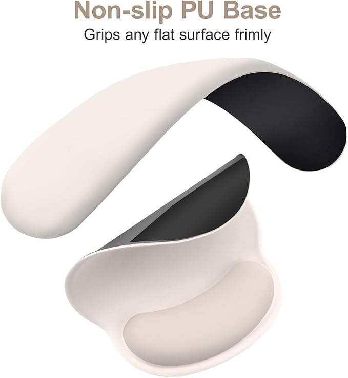 MOSISO Wrist Rest for Keyboard Mouse Pad Set, Large Gaming Deskpad&Circle Curved Mousepad&Keyboard Wrist Rest&Coaster, Ergonomic Non-Slip Mousepad&Easy Typing Pad with Silicone Lining, Stone Gray