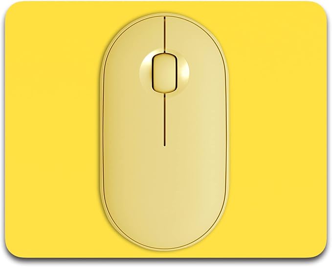 Dapesuom Small Mouse Pad, 5 x 6 Inch Thick Rubber Premium-Textured Non-Slip Portable & Washable Mini Mouse Mat for Women Men Wireless Laptops Keyboard Tray Gaming Work Computer Office Travel, Yellow