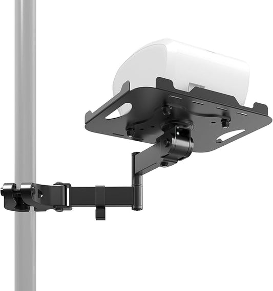PUTORSEN Adjustable Pole Mount Printer Stand，Printer Pole Mount with 7.2x9.2 Inch Storage Tray for Thermal Printers, Full Motion Arm Holds 11 lbs, Fits 1.1-2.36 Inch Tube Diameters