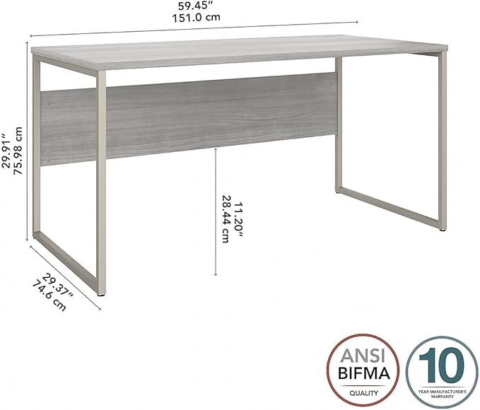 Bush Business Furniture Studio C 60W x 30D L Shaped Desk with 42W Return in Storm Gray, Large Corner Table for Home or Professional Office