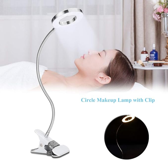 lamp,USB Circle Makeup Lamp Eyebrow Lip Beauty Salon Desktop Led Lights with Clip