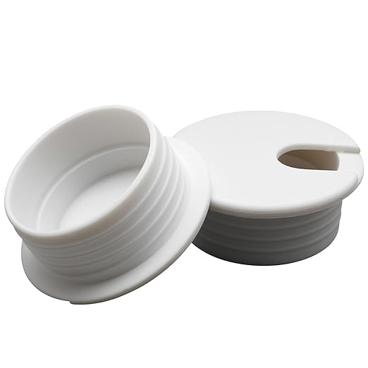 2Pcs 1-1/2 Inch Desk Grommet ABS Plastic Desk Hole Cover U-Shaped Desk Wire Hole Insert, 1.5Inch White Cable Hole Cover for Office Home School/Computer Desk