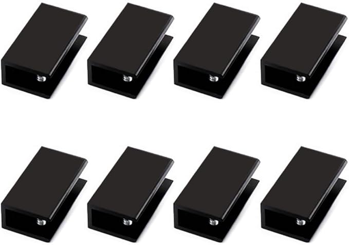 Kyien Pack of 8 Aluminum Alloy Square Glass Shelf Clamp Clip Holder Support Bracket (A: Suitable for 10-12 mm Thick Glass)