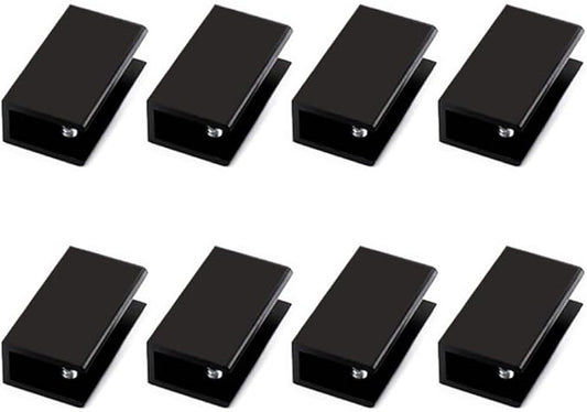 Kyien Pack of 8 Aluminum Alloy Square Glass Shelf Clamp Clip Holder Support Bracket (A: Suitable for 10-12 mm Thick Glass)