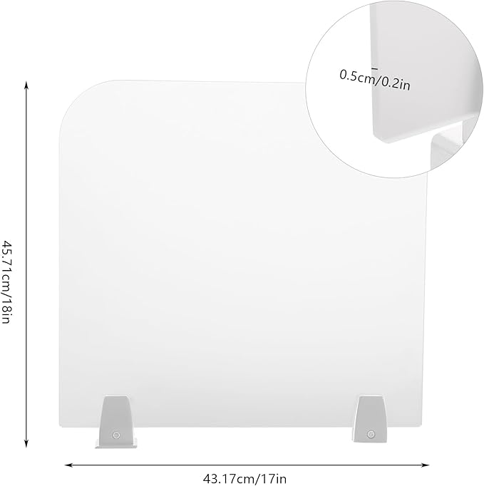 Desk Privacy Panel, Desk Divider, Desks Partition, Frosted Acrylic Desktop Privacy Panel with Stable C-Clamp for Home Office School Retail Clinic (1Pcs, 17 * 18 * 2in)