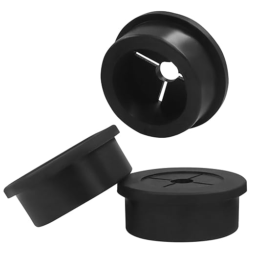 4 Pcs 1-1/8 Inch (28mm） Cable Grommet, Flexible Rubber Wire Hole Cover Pass Through for Office Computer Desk, Cabinet & Furniture Wire Organizer, Black