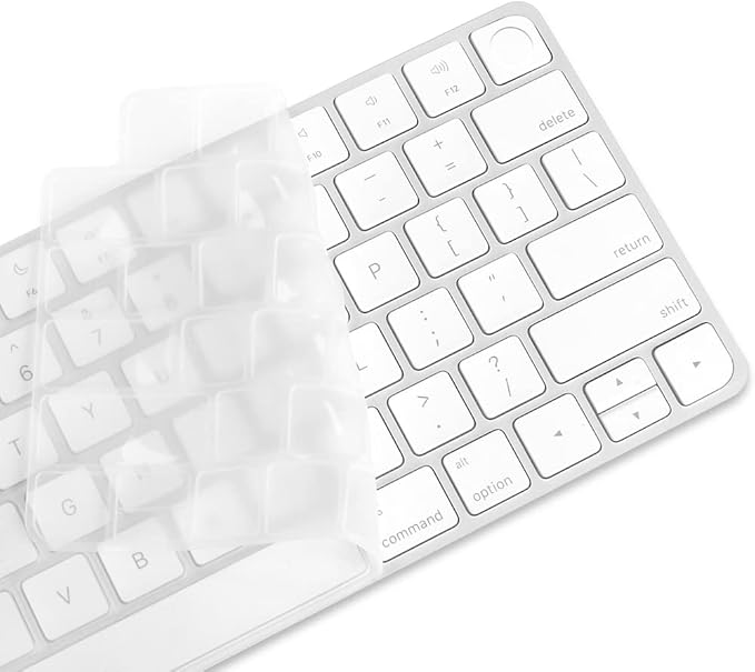 ProElife Keyboard Cover Skin for 2024-2021 Apple Magic Keyboard 3 with Touch ID A3118 A2449 Ultra Thin Silicone Keyboard Protector for iMac 24'' / Mac mini M4 M2 M1 Chip Keyboard Accessories (Clear)