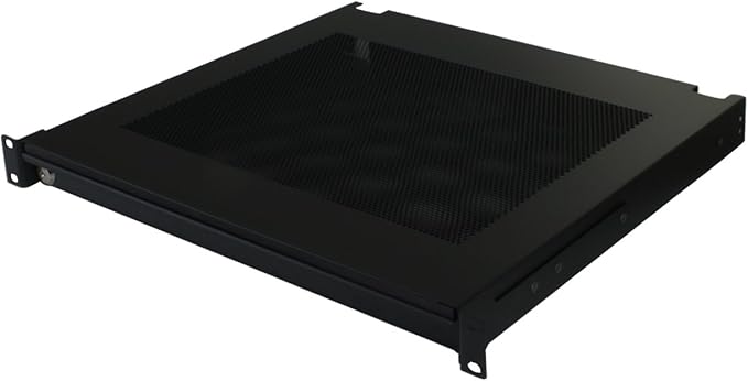 Penn Elcom EX-6301B 19 Inch Rack Mountable Vented Laptop/Tablet Drawer with Foam Wrist-Pad Support, Key Lock and Rear Cable Access