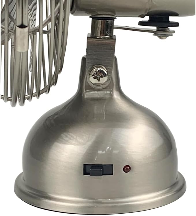Good Housekeeping (92512) All-Metal USB-Powered 5" Oscillating Personal Fan (Brushed Nickel)