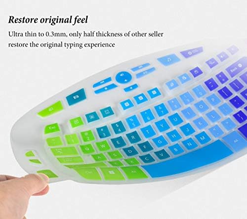 Keyboard Cover for Logitech K350 MK550 MK570 Wireless Wave Keyboard,Logitech K350 Ergonomic Keyboard Accessories, Ultra Thin Silicone Keyboard Cover-Rainbow