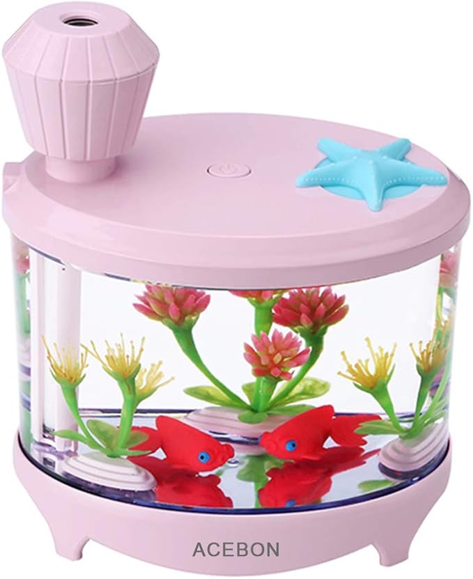ACEBON Portable Mini Humidifier, 460ml Cool Mist Small Humidifier, USB Quiet Operation Desktop Humidifiers for Baby Bedroom Travel Office Home, 2 Mist Modes (Pink)