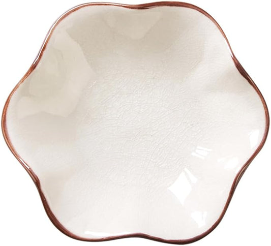 Ice Cracking Leaf Jewelry Dish, Decorative Ring Holder Small Trinket Tray Bowl, Gifts for Daughter Mom Friends, Milk White.