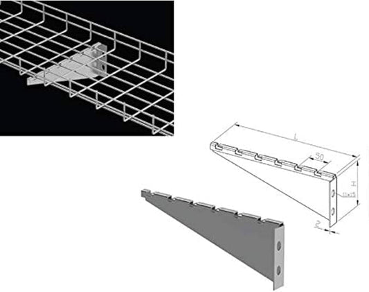 Kable Kontrol V Type Wall Bracket – 12” Width - Wire Mesh Tray Cable Management Rack Cords Organizer Cable Basket, Zinc Plated Steel NEC Approved for Network, Fiber Optic, Cabling Accessory