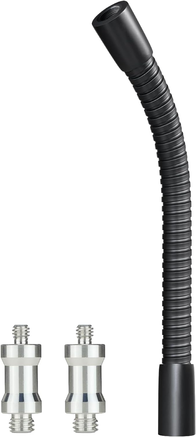 Heavy-Duty 13" Flexible Gooseneck Arm Extension Tube Bar Rod Kit Flex Mount with 1/4" & 3/8" Threads for Mobile Phones Cameras Mic Lighting and More Fits Most Stands Tripods Rigs Grips and Clamps