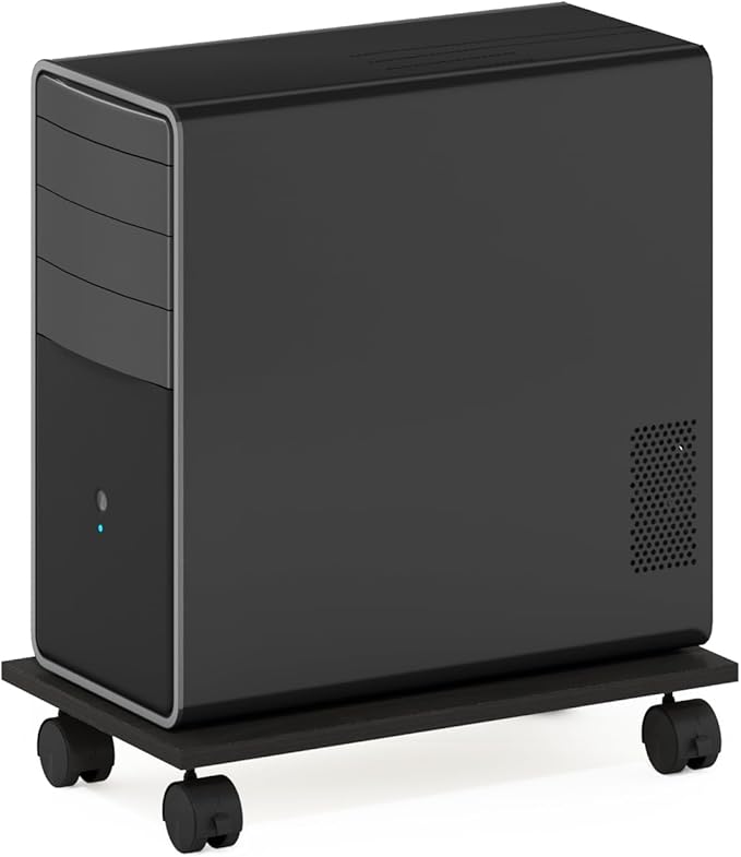 HomeStock French Fabulous Home Office Under Desk CPU/Printer Holder with Wheels, Espresso