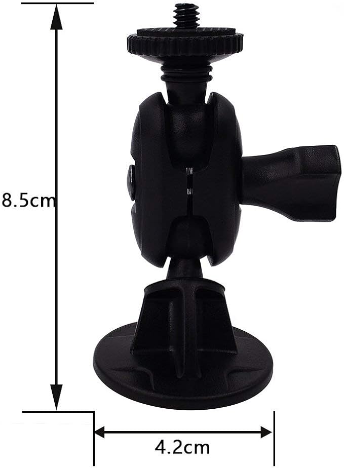 CH01C 1/4" Thread Camera Mount Holder Mini Adhesive 16mm Base - Dash Cam Permanent Tripod Windshield/Dashboard Mount Holder Fit Sony/Ricoh/HP/GoPro/Oculus(M4 M6 Screw Join Ball Included)