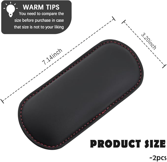 Stacool 2PCS Car Door Armrest Pads,Soft Leather+Memory Foam Car Knee Pads for Arm Support&Protect Elbow and Knee,Universal Car Elbow Pads Car Accessories Interior for Most Vehicles (Black)