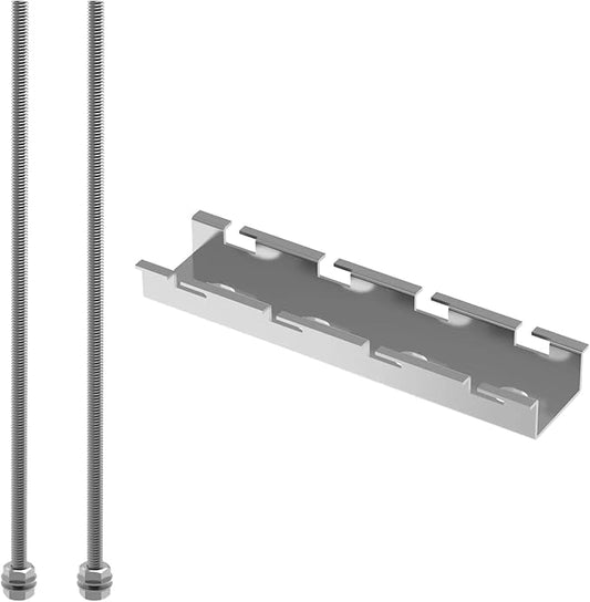 Kable Kontrol Stainless Steel Ceiling Hanger Kits – 4” Width - Wire Mesh Tray Cable Management Rack Cords Organizer Cable Basket, NEC Approved for Network, Fiber Optic, Cabling Accessory