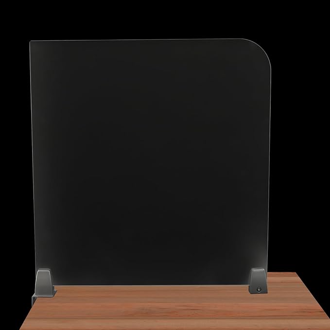 Freestanding Privacy Panel,23” x 22 ” Counter Desk Divider Acrylic Panels Holder Cubicle Divider for Office,School,Reception,Clamp-on Desk Partition,2 Pack
