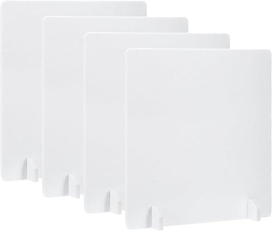 PATIKIL Desk Dividers 24" x 24", 4 Pack Desk Privacy Panel Freestanding Noise Reducing Partition Acoustic Panel with 4Pcs Support Feet for Testing Office Home Library, Pure White Style C