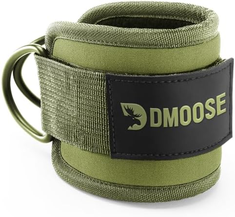 DMoose Fitness Ankle Strap for Cable Machine - One Size Fit with Premium Padding Cuffs, Ankle Bands for Working Out, Booty Workouts, Leg Extension, Hip Abductors, Kickbacks & Lower Body Exercises