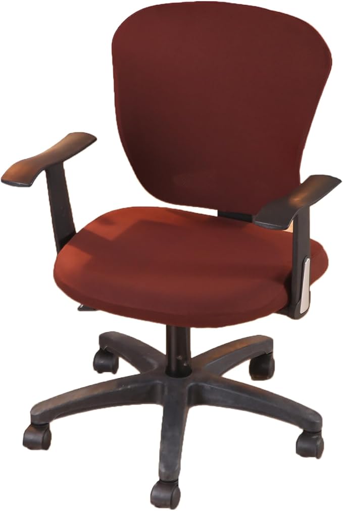 Office Computer Chair Cover Stretch Universal Jacquard Seat Slipcover 2 Piece for Desk Rotating Armless Chair, Removable Washable Anti-dust Chair