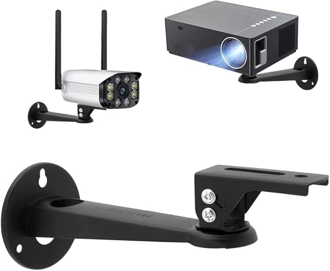 Drsn Mini Projector Wall Mount Bracket, Universal 360° Rotation, 7.8in Adjustable Arm, for CCTV Security Camera, Webcam, Small Projector (Black, 11 lbs)