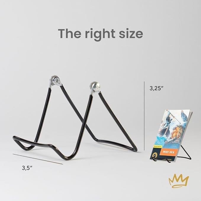 KINGDOM SOLUTIONS MADE IN USA 2-Pack Adjustable Black Metal Easels - Book Stand - Sturdy Plate Stand for Art, Pictures, Books, Frames - Unique on the Market