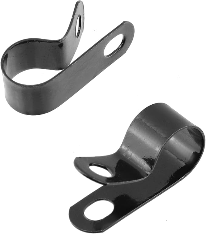 Antrader Fence Wire Clamps, 100Pcs R-Type Agricultural Fencing Mounting Clips, 12mm/0.47" Cable Management Cord Organizer with Screws to Vinyl, Wood or Metal Fence