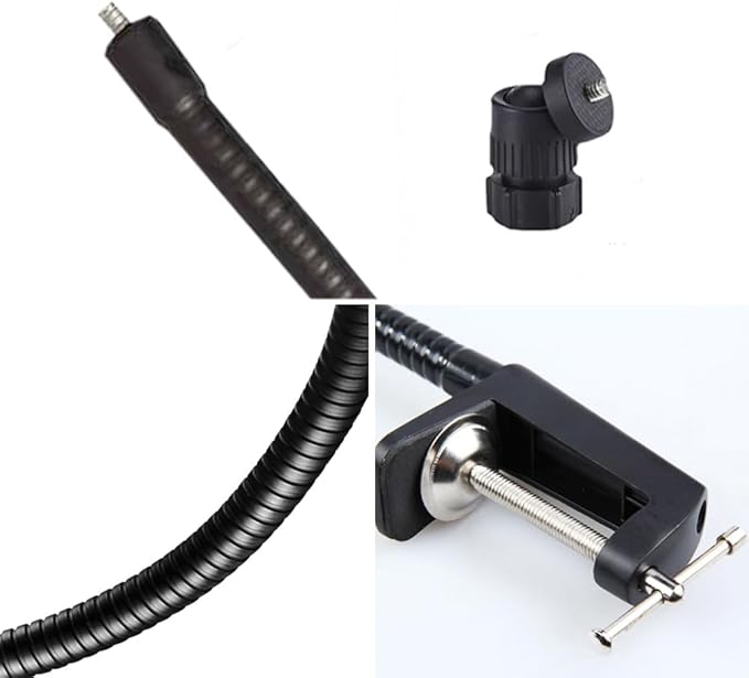 Webcam Stand Holder 27" Adjustable Gooseneck Desktop Camera Desk Clamp Mount for Logitech Webcam C925X, C922, C930e, C930, C920, C615, Etc. (1/4" Threaded)