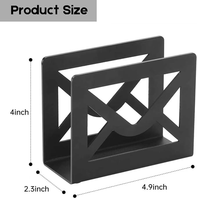 Desktop Metal Mail Holder,Modern Black Letter Organizer for Desk with Cutout Envelope Design,Home and Office Envelope and Document Storage Rack (White)