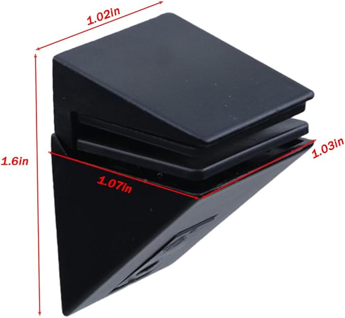 Adjustable Shelf Bracket, Zinc Alloy Wall Mount for Wood & Glass Shelves, for 0.16-0.39 Inch Thick, Floating Shelf Support, 2Pcs Black, Glass Panel Holder
