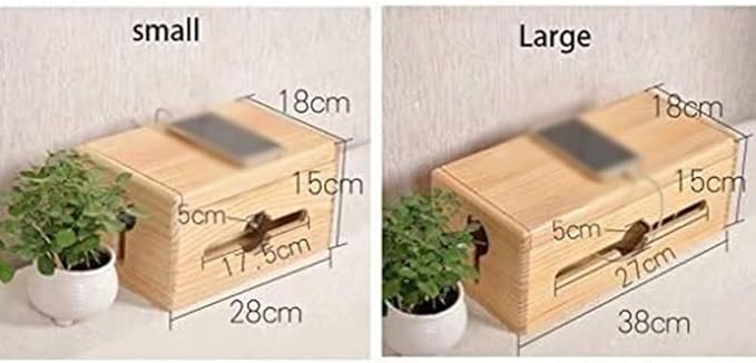 Wire Organizer WiFi Router Storage Box Storage Box Power Socket Storage Consolidation Box Computer Cable Organizer for Home Cable Box Organizer (Size : S) ()