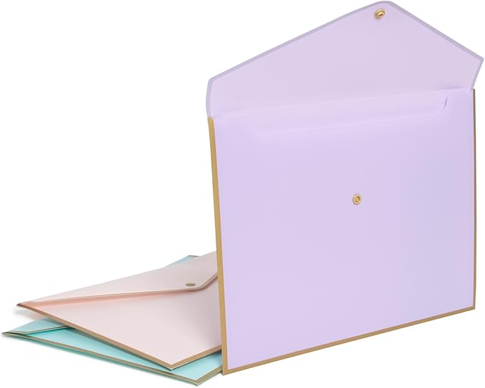 U Brands® Polypropylene Document Holders, 1/2" Expansion, Letter Size, Assorted Pastels, Pack Of 3 Holders