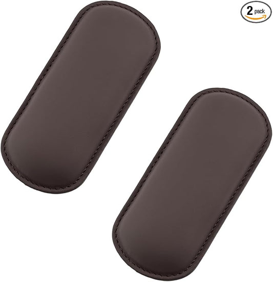 2PCS Car Door Armrest Pads, Soft Leather Memory Foam Car Arm Rest Cushion Pad for Elbow Leg and Knee Support, Universal Comfortable Auto Center Console Pillow for Most Vehicles (Brown)