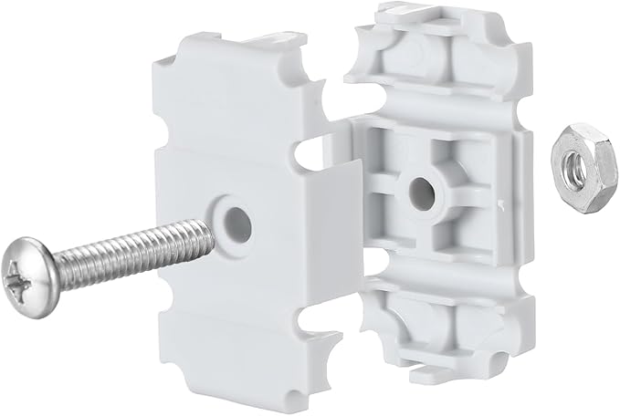 Weysat 6 Pcs Joiner Plates Set Closet Support Brackets Parts Shelf Organizer Joiner Plate Connectors for Shelf Organizer Grid Wall Clamps Grid Connectors