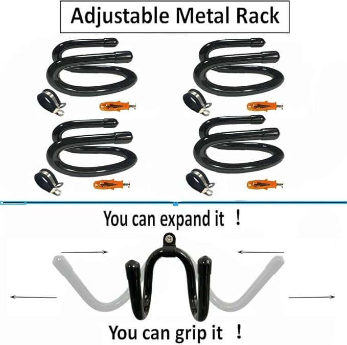 4 Pack Bar Clamp Wall Hanger Wall Storage Clip Bar Clamp Wall Rack Wall Mount Storage Utility Hooks, for Bar Clamp and other woodworking tools, Hang Heavy Tools for Up to 20lbs - No Bar Clamps