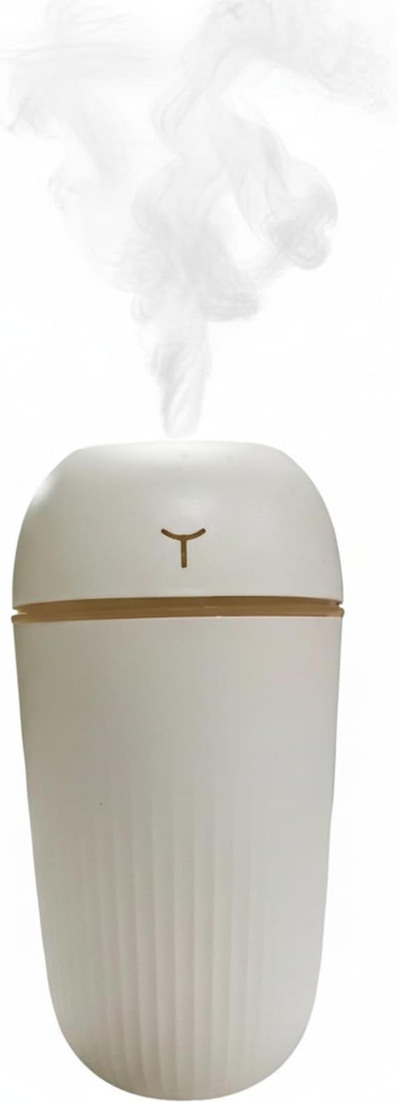 Mini USB Humidifier - Large Capacity, Ultra-Quiet 20dB, 2 Modes (Continuous/Intermittent) with Anti-Dry Burn & Night Light, Nano Mist for Room/Car/Office Desk (<10㎡) (White, 420ml)