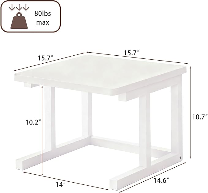 Desktop Printer Stand, 15.7″x 15.7″ 2-Tier Large Printer Shelf fit 3D Laser Printer/Scanner/Fax Machine, Industrial Storage Rack for Home Office Storage, White P4040-W