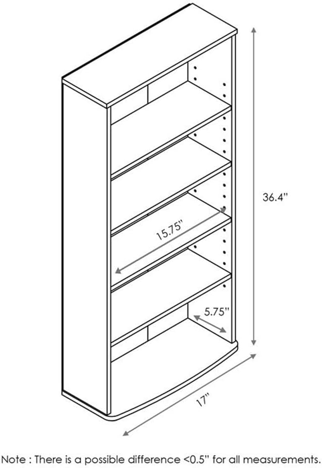 FURINNO Jaya 4-Tier Multimedia Storage Tower, Espresso