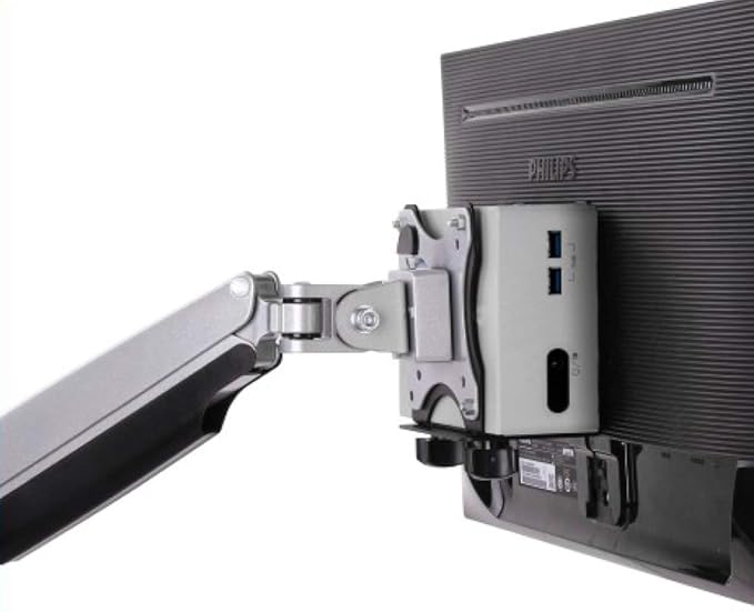 Mount Plus MP-CPB-1 Thin Client | Mac mini | Intel NUC | Game Console | VESA Mount to Save Space by Mounting Thin Client PC to Back of Monitor, Small TV, Monitor Arm, Stand Pole, Under Desk