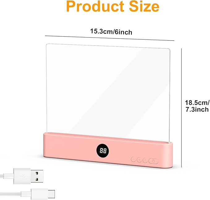 Book Light, Rechargeable Reading Lights for Books in Bed - Eye Caring 3 Color Temperatures, Stepless Dimming Brightness, Timer, Long Lasting, Portable Flat Book Light for Book Lovers (Pink)
