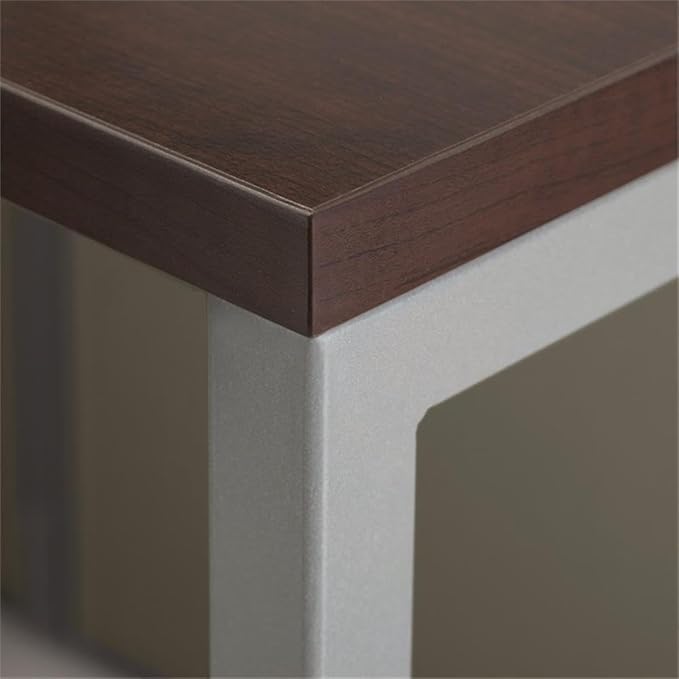 Bush Business Furniture Double Cubicle Desk with Privacy Panels | Easy Office Collection Two Person L Shaped Table | 60Dx120Wx45H