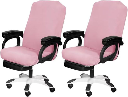 SARAFLORA 2 Pack Office Chair Covers, Stretchable Desk Chair Cover Removable Computer Chairs Cover for Office Chair with Zipper Universal Spandex Rotating Chair Cover Anti-dust Chair Slipcover,Pink