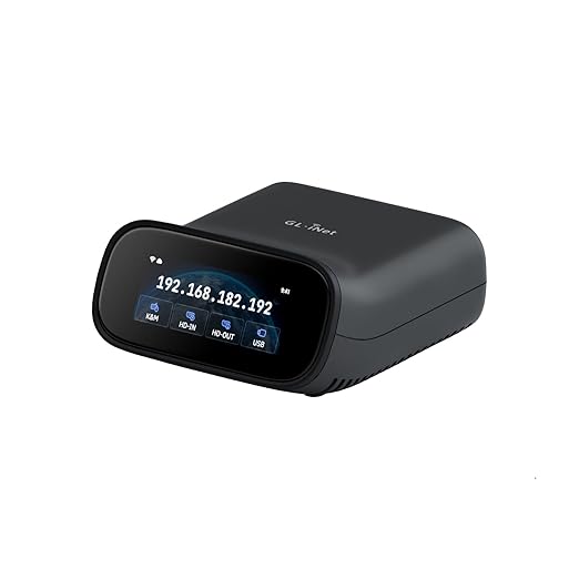 GL.iNet Comet Pro (GL-RM10) Remote KVM Over Wi-Fi, Dual Band Wi-Fi 6, 4K@30FPS Passthrough, Touchscreen, 32GB eMMC,Tailscale Support Remote Access and ATX/fingerbot for Disaster Recovery, Home Office
