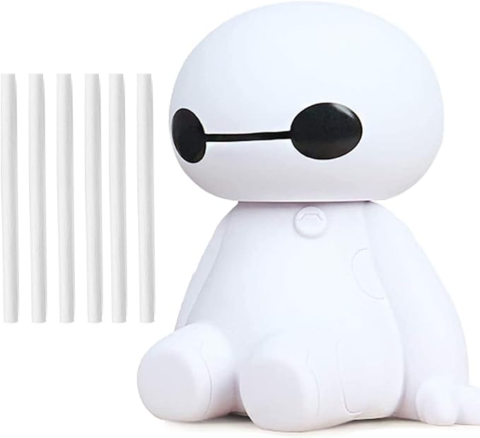 INVODA Small Humidifier Cool Mist Portable Desk USB Personal Mini Humidifiers for Bedroom Office Car Plants, White+6 cotton Sticks