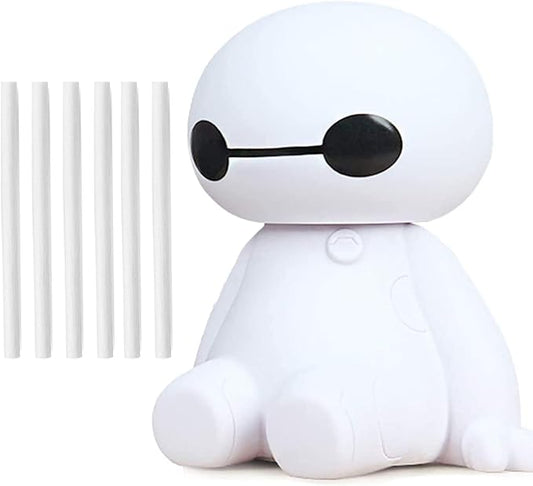 INVODA Small Humidifier Cool Mist Portable Desk USB Personal Mini Humidifiers for Bedroom Office Car Plants, White+6 cotton Sticks