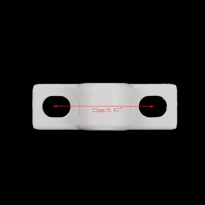 20pcs Wire Shelf Loop Clips White Two Holes Pipe Tube 0.31" U Bracket Clamps 8MM Conduit Pipe Strap Clamps for Wire Cable Tube (White, Fit for 8mm)