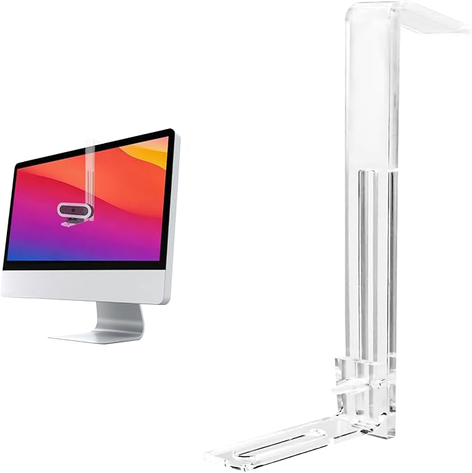 Webcam Mount for Monitor, 1/4" Screw - Universal Clip-On Holder for Logitech Brio, OBSBOT, Nexigo Webcams，Microsoft, New upgrade, width 3CM ，supports monitors 13-35 inches (0.2-0.98 inches thick)